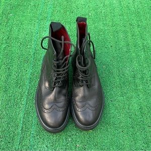 Marc Jacobs Wingtip Leather Lace-Up Boots Size 38